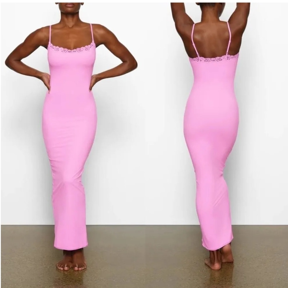 SKIMS Fits Everybody Lace Slip Dress